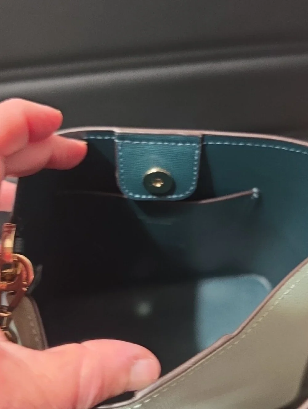 kate spade mint and teal leather bucket crossbody bag